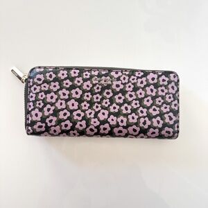 Kate Spade Pink Floral Black Wallet